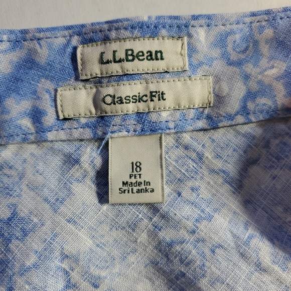 L.L. Bean 18 Petite Light Blue Printed A-Line Maxi Skirt - Picture 9 of 15